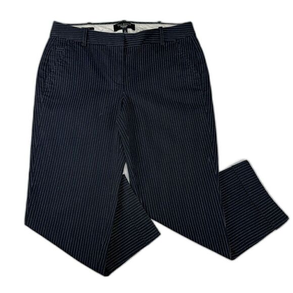 Talbots Pants 2 Petite Black and White Stripe Signature Capri - Picture 1 of 9